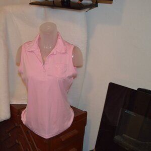 Izod sleeveless pink golf shirt
